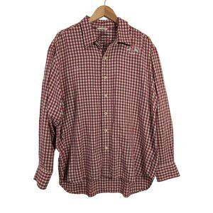 Tommy Bahama Pro Leisure Tour Shirt Mens XL Red Check Button Front Casual Coasta